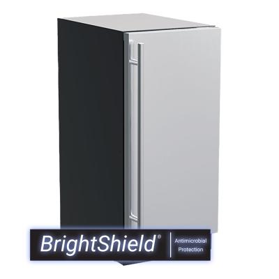 Marvel 15 Inch Classic Built In/Freestanding Clear Ice Stainless Steel Machine Solid Door with Factory Installed Pump w/ BrightShield