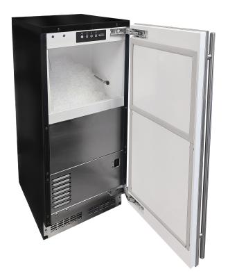 Marvel 15 Inch Classic Built In/Freestanding Nugget Machine Solid Door with Factory Installed Pump Open