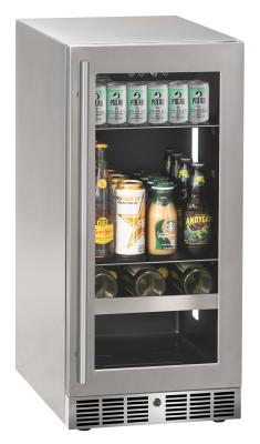 Marvel 15 Inch Essential Built In Beverage Center Glass Door Stainless Steel
