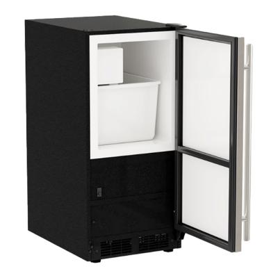 Marvel 15 Inch Low Profile ADA Built In Crescent Ice Stainless Steel Machine Solid Door Open