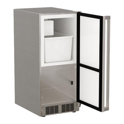 Marvel 15 Inch Outdoor Built In Crescent Ice Stainless Steel Machine Solid Door Open