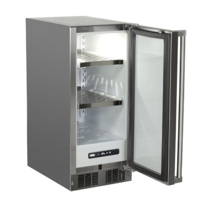 Marvel 15 Inch Outdoor Built In Stainless Steel Refrigerator Solid Door OPen