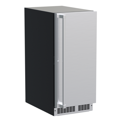 Marvel 15 Inch Professional Built In/Freestanding Stainless Steel Beverage Center with Reversible Hinge Solid Door
