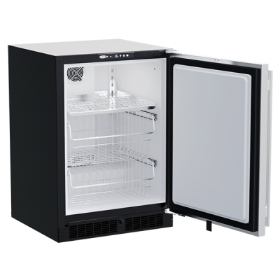 Marvel 24 Inch Classic Built In/Freestanding Freezer Solid Door Open