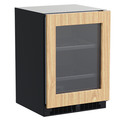 Marvel 24 Inch Classic Built In/Freestanding Panel Ready Beverage Center Glass Door