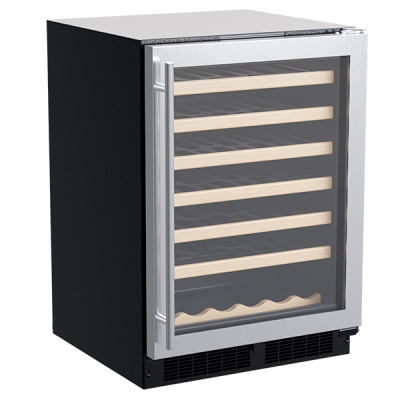 Marvel 24 Inch Classic Single Zone Built In/Freestanding Wine Refrigerator Stainless Steel Glass Door with Wine Cradle Main