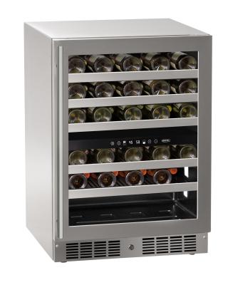 Marvel 24 Inch Essential Dual Zone Wine Refrigerator Glass Door Stainless Steel
