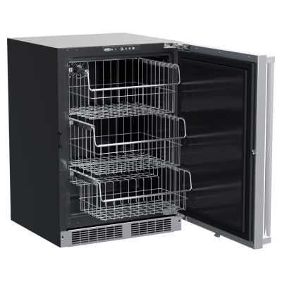 Marvel 24 Inch Professional Built In/Freestanding Freezer Solid Door Open