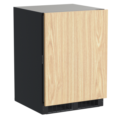 Marvel 24 Inch Professional Built In/Freestanding Refrigerator/Freezer Solid Door with Crescent Ice Maker Panel Ready