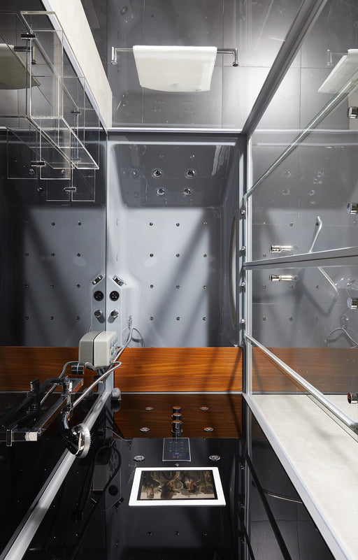 Maya Bath Grey Platinum Catania Right Position Steam Shower Detail 1