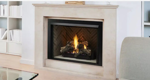 Monessen Lo-Rider 42 Inch LCUF Clean Face Vent Free Gas Firebox with Multitonal Gray Panels