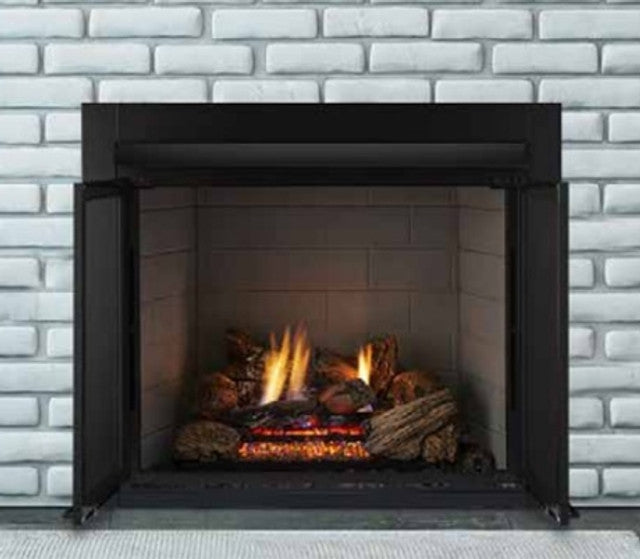 Monessen Lo-Rider 36 Inch LCUF Clean Face Vent Free Gas Firebox with Panels Open