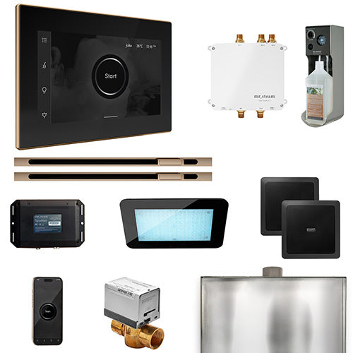 Mr. Steam Residential Bliss Steam Shower Max Linear Control Package Polished Gold
