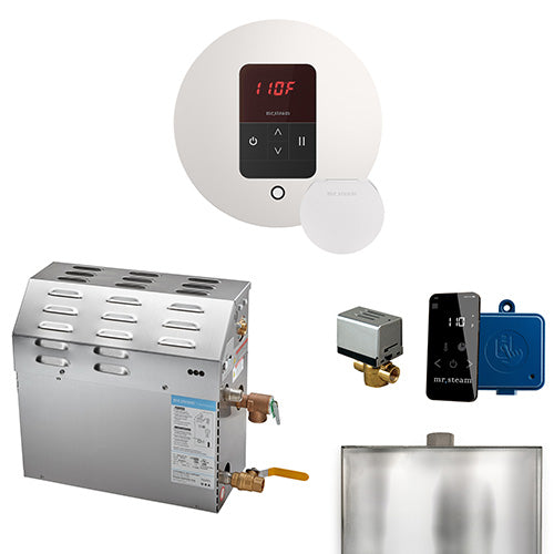 Mr. Steam 12kW MSSUPER Residential iTempo Steam Shower Generator Package with Accessories White
