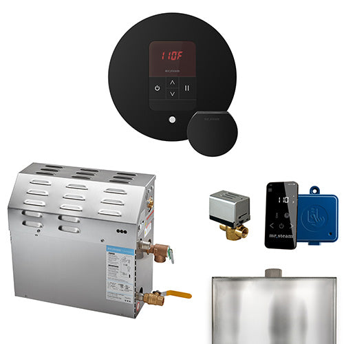 Mr. Steam 15kW MSSUPER Residential iTempo Steam Shower Generator Package with Accessories Matte Black
