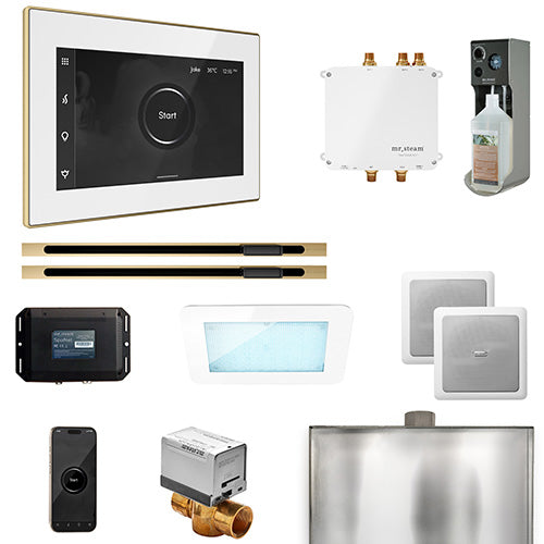Mr. Steam Residential Bliss Steam Shower Max Linear Control Package Satin Brass
