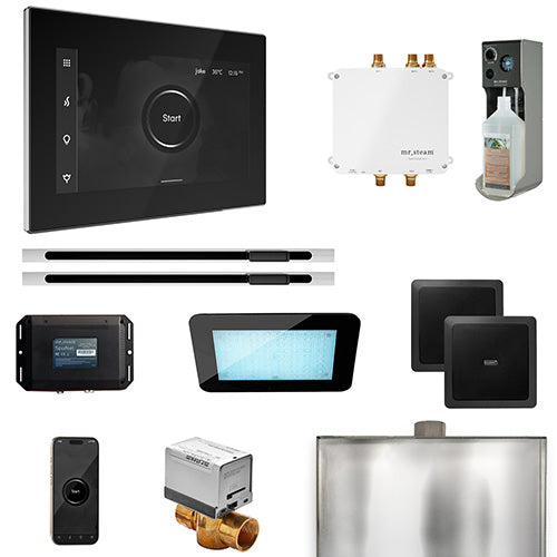 Mr. Steam Residential Bliss Steam Shower Max Linear Control Package Satin Steel
