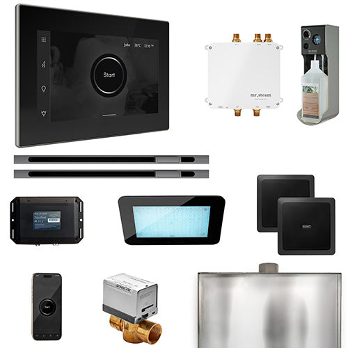 Mr. Steam Residential Bliss Steam Shower Max Linear Control Package Brilliant Black
