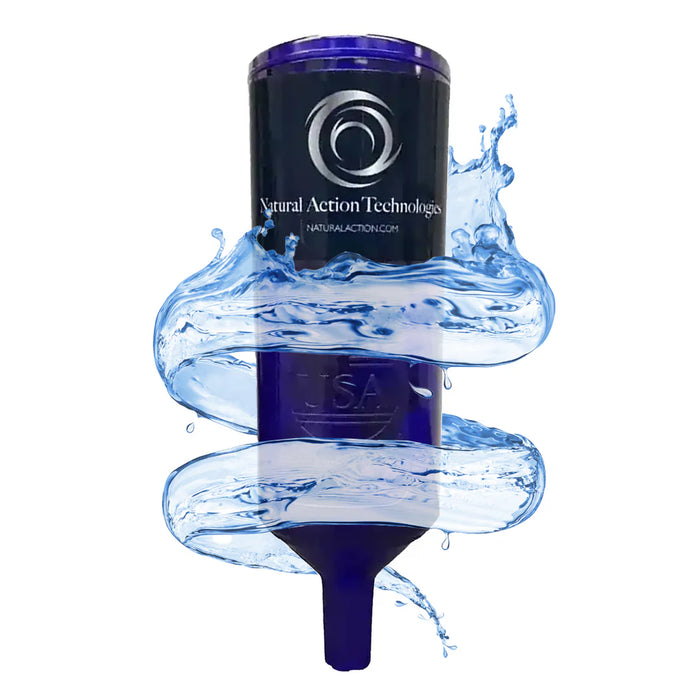 Natural Action Cobalt Blue Portable Water Revitalizer with water