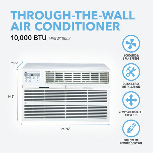 Perfect Aire 6PATW12000 12000 BTU 115V High-Efficiency Through-The-Wall Air Conditioner with Remote Control Through The Wall