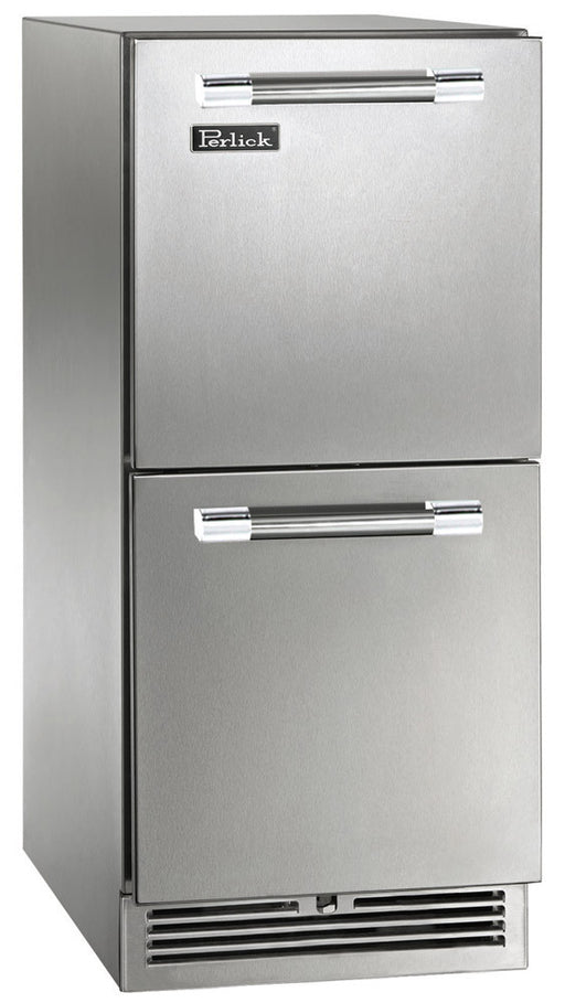 Perlick 15 Inch Signature Series Indoor Undercounter Refrigerator Stainless Steel Drawers Main