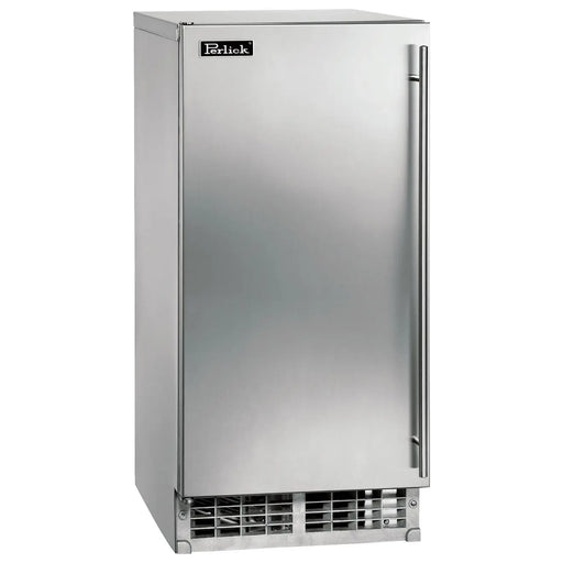 Perlick 15 Inch Signature Series Clear Ice Maker Indoor/Outdoor Stainless Steel Solid Door with Integrated Pump Main