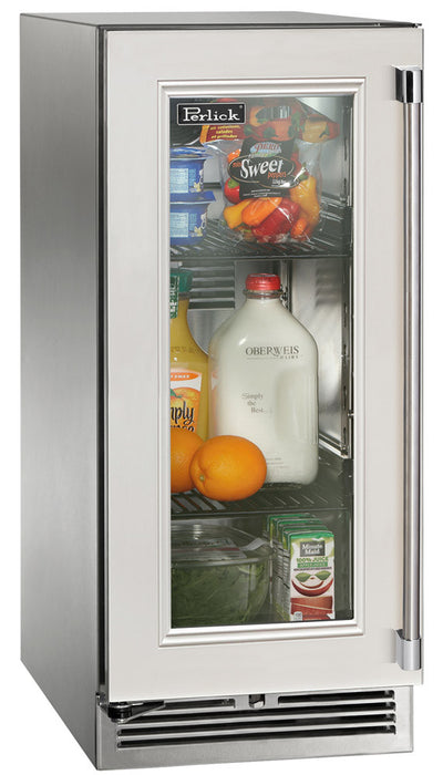 Perlick 15 Inch Signature Series Indoor Undercounter Refrigerator Panel Ready Glass Door Plain