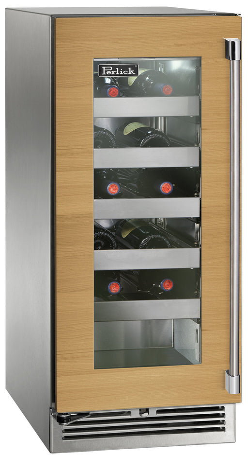 Perlick 15 Inch Signature Series Outdoor Undercounter Wine Reserve Panel Ready Glass Door Brown