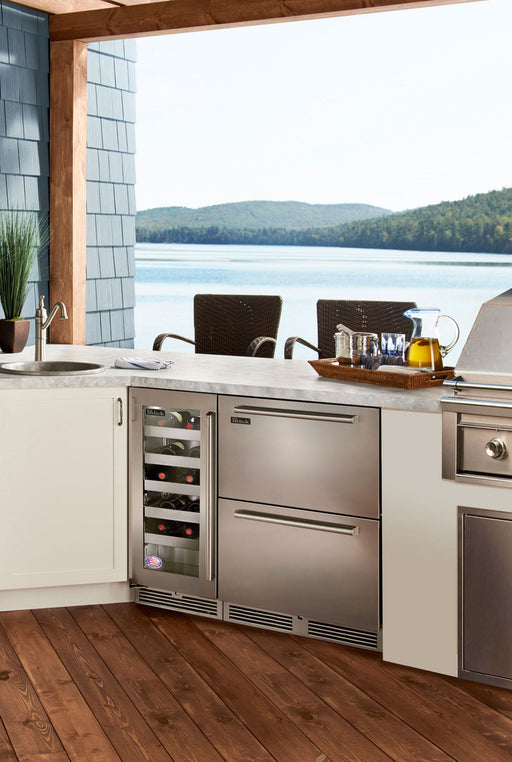 Perlick 15 Inch Signature Series Outdoor Undercounter Wine Reserve Stainless Steel Glass Door Installed