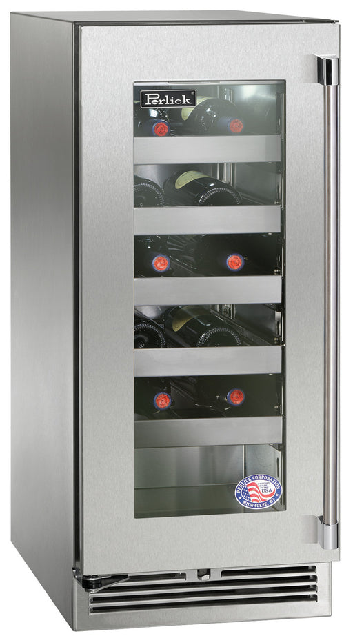 Perlick 15 Inch Signature Series Outdoor Undercounter Wine Reserve Stainless Steel Glass Door Main