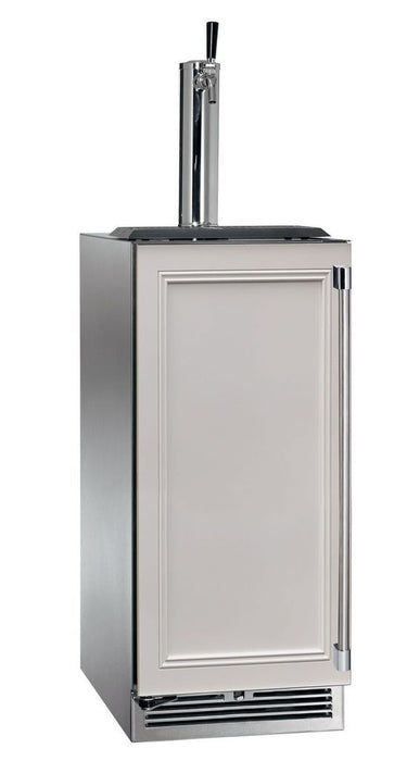 Perlick 15 Inch Signature Series Undercounter Outdoor Marine Grade Beer Dispenser Panel Ready Solid Door Plain
