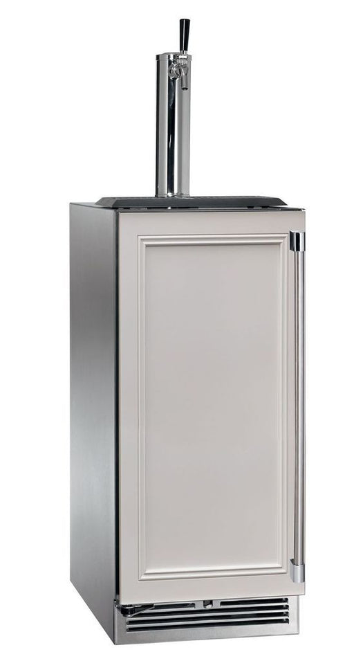 Perlick 15 Inch Signature Series Undercounter Outdoor Marine Grade Beer Dispenser Panel Ready Solid Door Plain