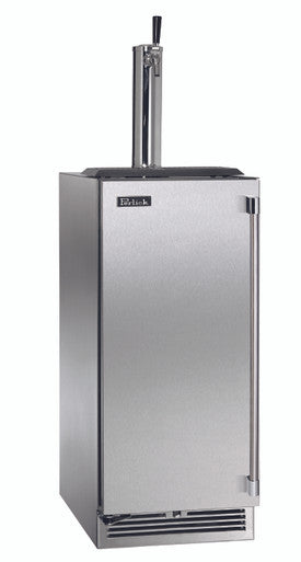 Perlick 15 Inch Signature Series Undercounter Outdoor Marine Grade Beer Dispenser Stainless Steel Solid Door Main