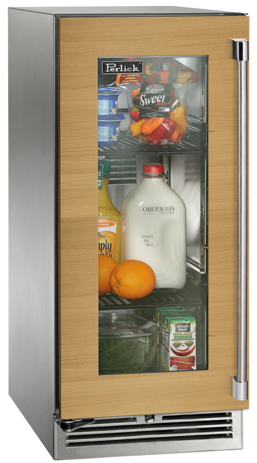 Perlick 15 Inch Signature Series Undercounter Outdoor Marine Grade Refrigerator Panel Ready Glass Door Main