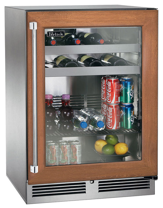 Perlick 24 Inch ADA Compliant Series Indoor Undercounter Beverage Center Panel Ready Glass Door Brown