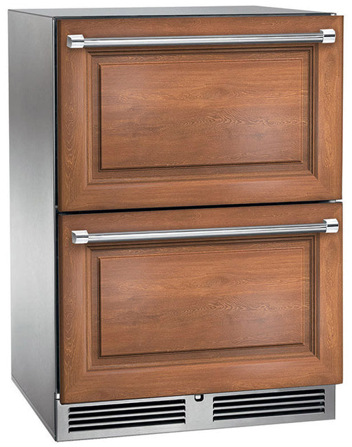 Perlick 24 Inch ADA Compliant Series Indoor Undercounter Refrigerator Panel Drawers Brown