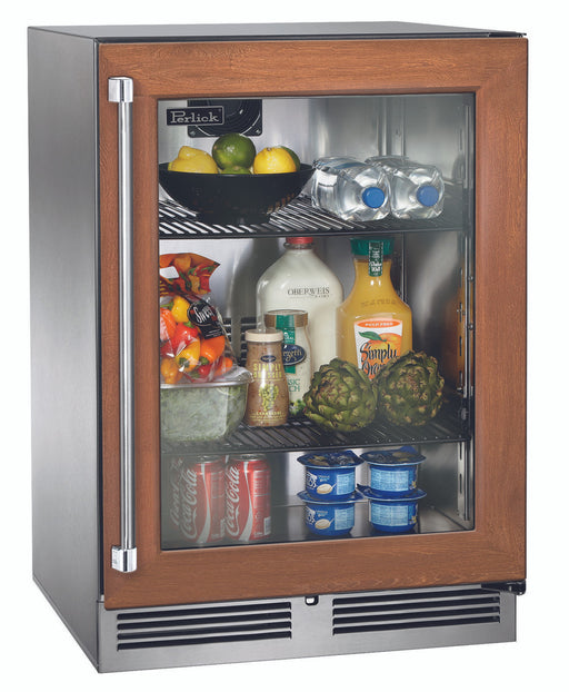 Perlick 24 Inch ADA Compliant Series Indoor Undercounter Refrigerator Panel Ready Glass Door Brown