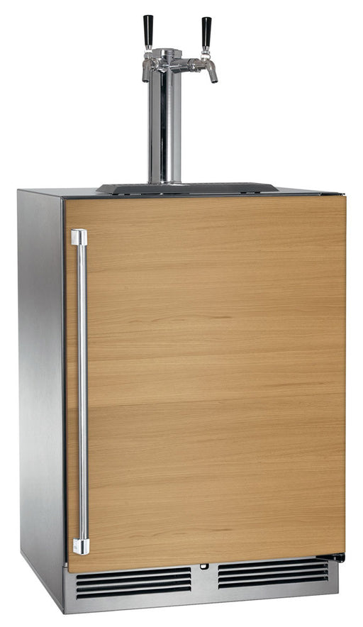 Perlick 24 Inch C-Series Indoor Undercounter Beer Dispenser Two Tap Panel Ready Solid Door Main
