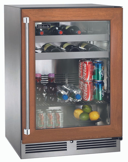 Perlick 24 Inch C-Series Indoor Undercounter Beverage Center Panel Ready Glass Door Brown