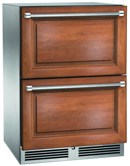 Perlick 24 Inch C-Series Indoor Undercounter Refrigerator Panel Ready Drawers Brown
