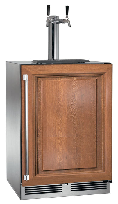 Perlick 24 Inch C-Series Outdoor Undercounter Single Tap Beer Dispenser Panel Ready Solid Door Dark Brown