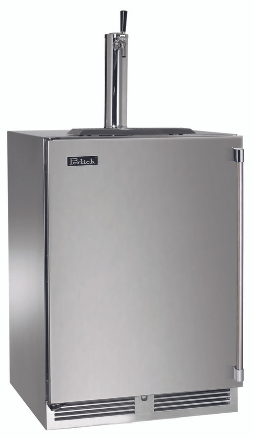 Perlick 24 Inch C-Series Outdoor Undercounter Single Tap Beer Dispenser Stainless Steel Solid Door Main