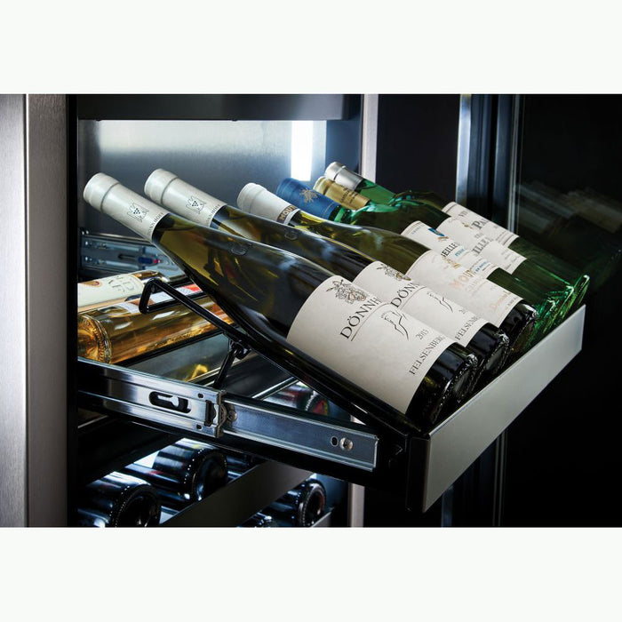 Perlick 24 Inch Dual Zone Wine Reserve Glass Overlay Ready with Wine