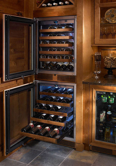 Perlick 24 Inch Signature Series 18" Shallow Depth Indoor Undercounter Single Zone Wine Reserve Panel Ready Glass Door Installed