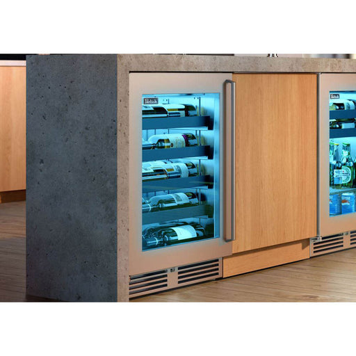 Perlick 24 Inch Signature Series 18" Shallow Depth Indoor Undercounter Single Zone Wine Reserve Stainless Steel Glass Door Installed