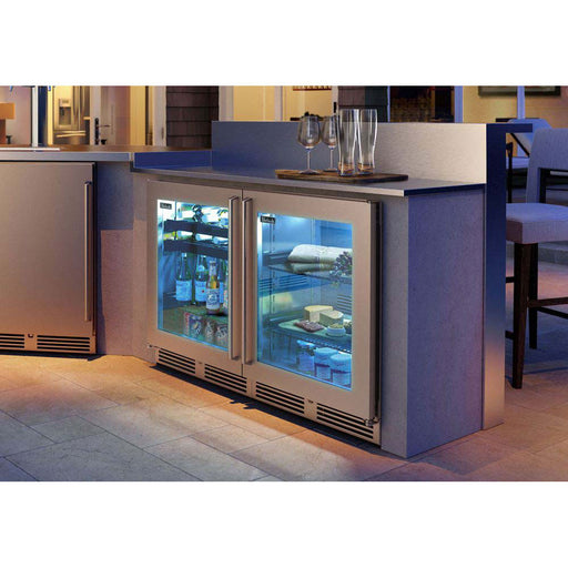 Perlick 24 Inch Signature Series 18" Shallow Depth Outdoor Marine Grade Refrigerator Stainless Steel Glass Door Installed