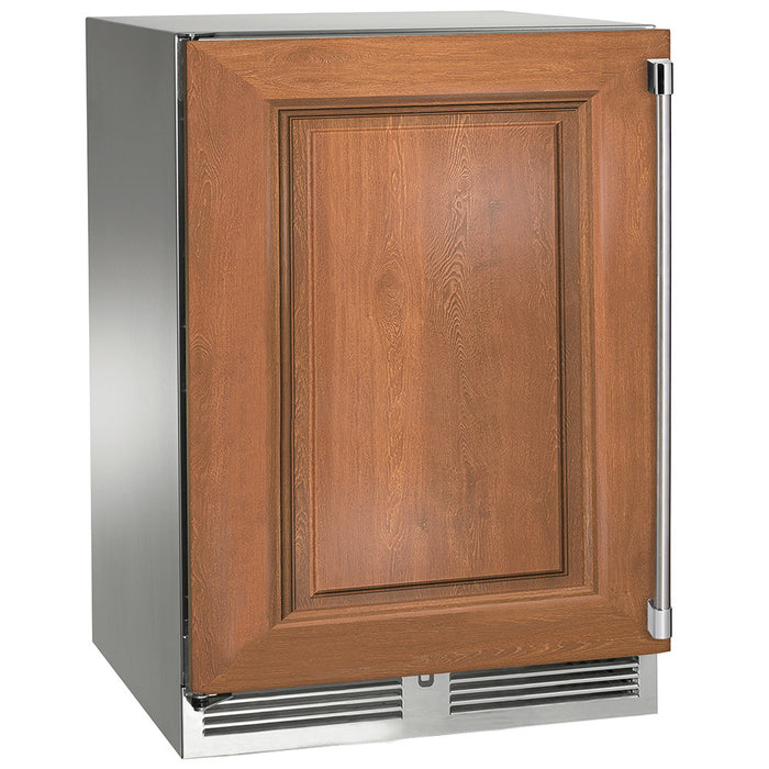 Perlick 24 Inch Signature Series 18" Shallow Depth Outdoor Marine Grade Wine Reserve Panel Ready Solid Door Dark Wood
