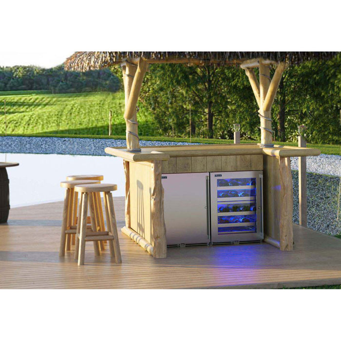 Perlick 24 Inch Signature Series 18" Shallow Depth Outdoor Marine Grade Wine Reserve Stainless Steel Solid Door Installed