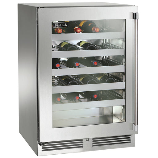 Perlick 24 Inch Signature Series 18" Shallow Depth Outdoor Undercounter Wine Reserve Stainless Steel Glass Door Main