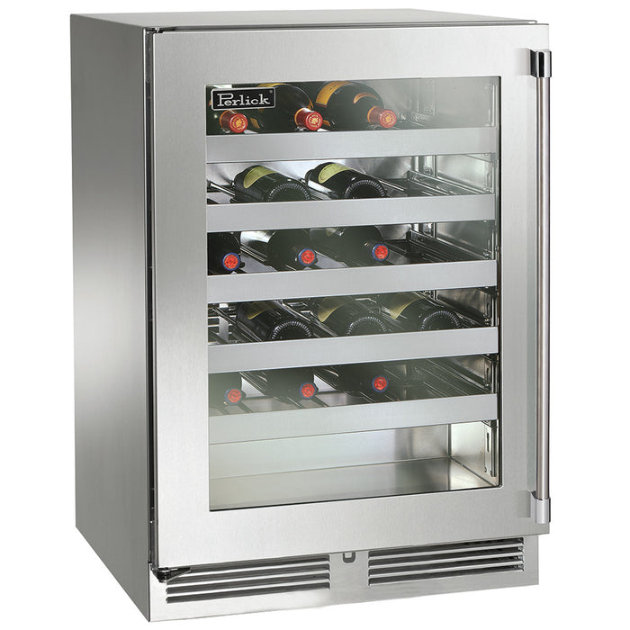 Perlick 24 Inch Signature Series 18" Shallow Depth Outdoor Undercounter Wine Reserve Stainless Steel Glass Door Main